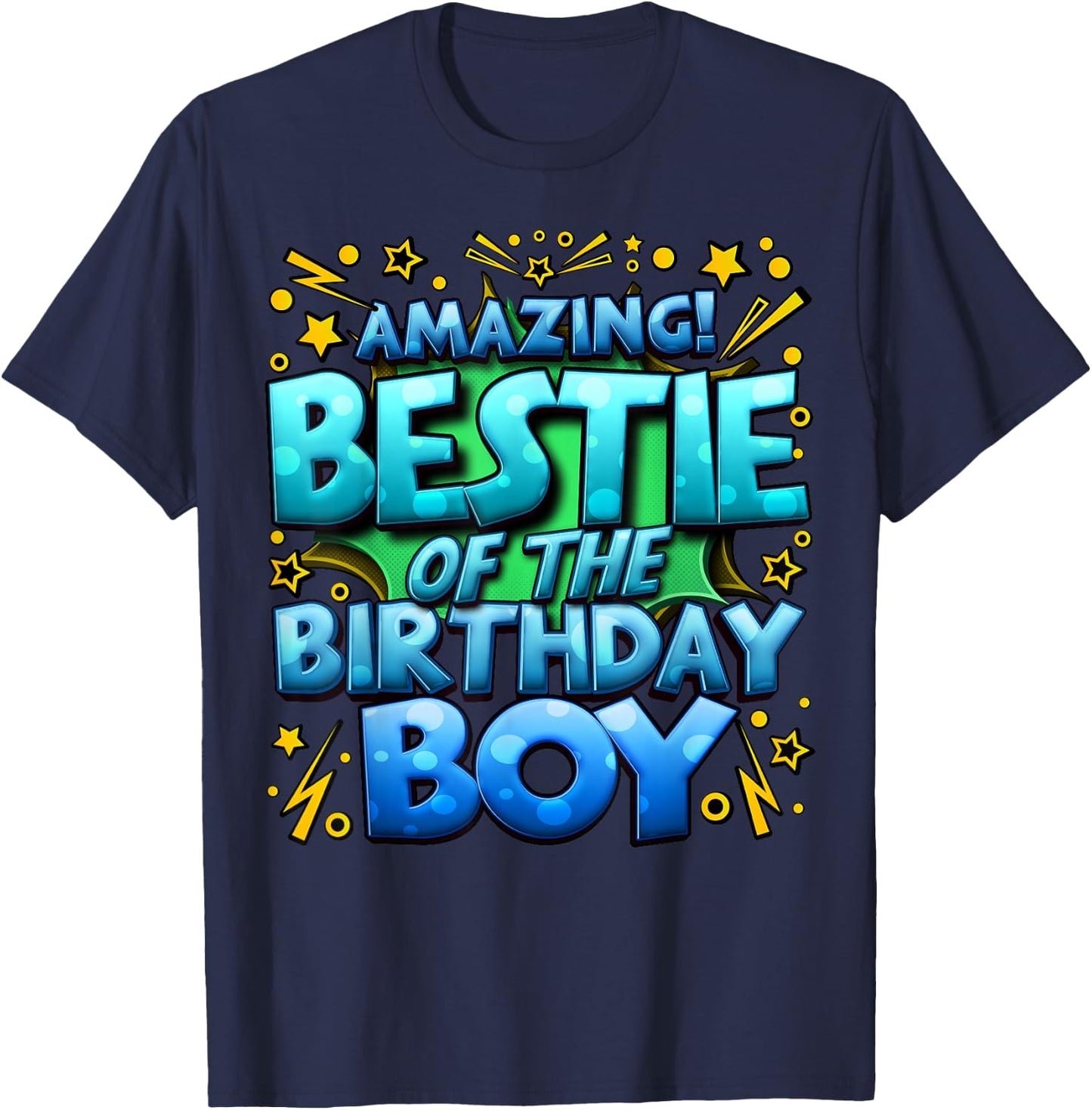 Best Friend of the Birthday Boy Matching Family Bestie T-Shirt - T-Shirt | Navy