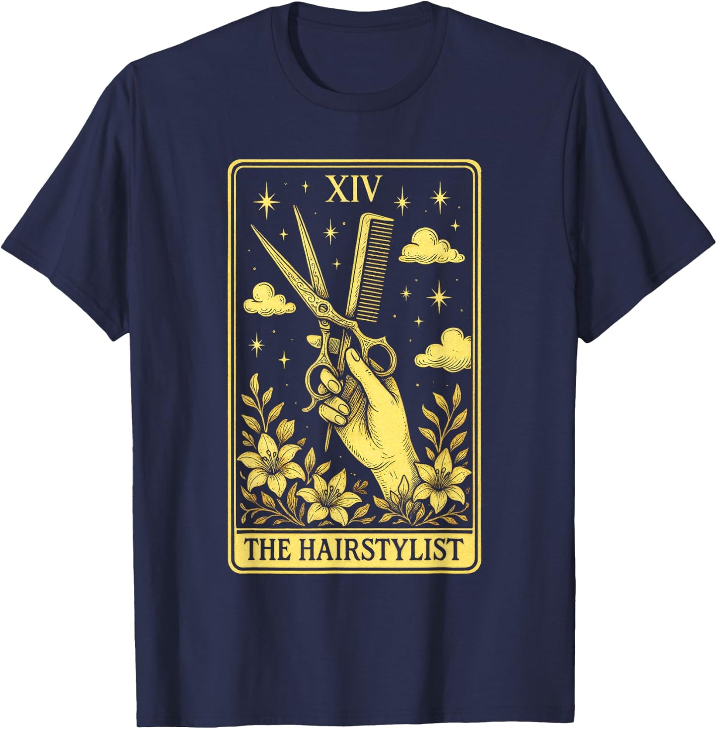 The Hairstylist - Tarot Card Hair Stylist Art T-Shirt - T-Shirt | Navy