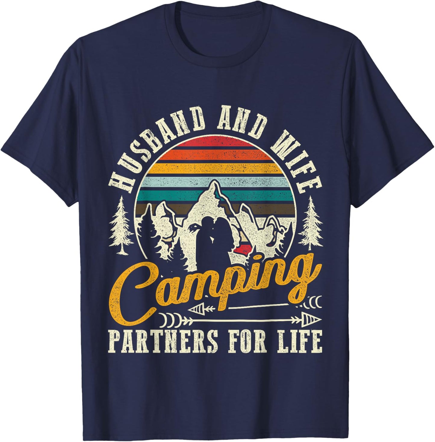 Husband And Wife Camping Partners For Life Sweet T-Shirt - T-Shirt | Navy