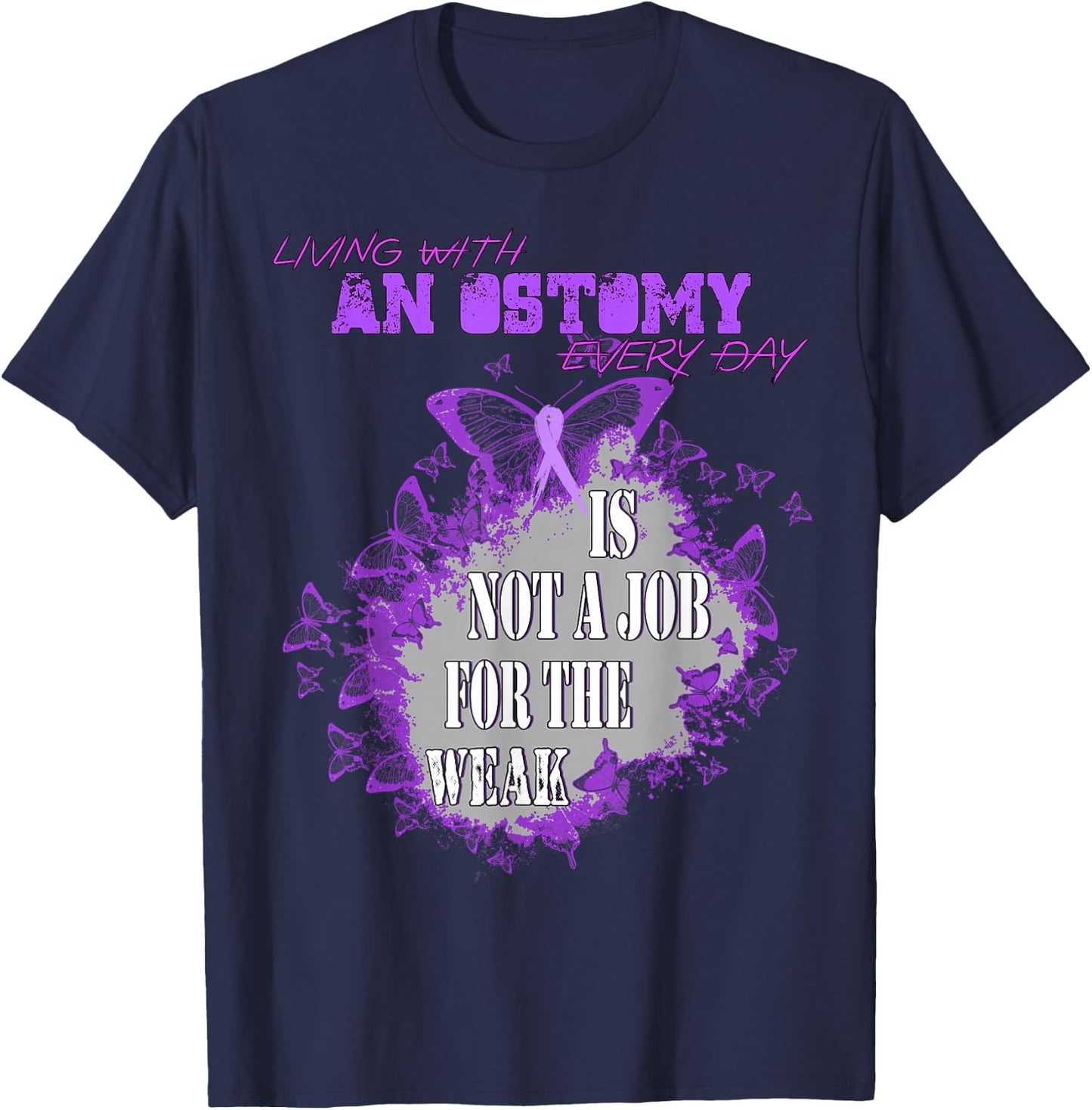 Ostomy Survivor Awareness T-Shirt - T-Shirt | Navy