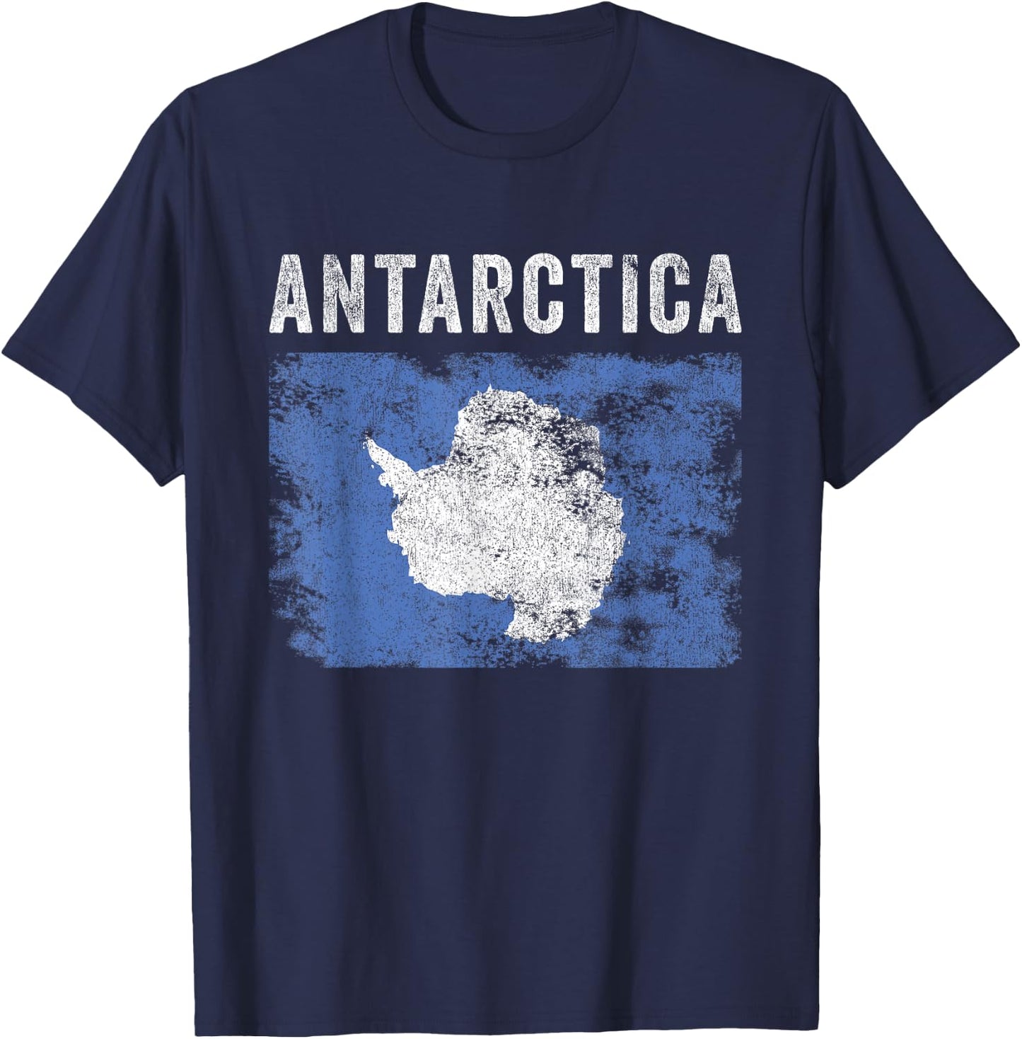 Antarctica Flag Distressed - Men Women Kids - Antarctic Flag T-Shirt - T-Shirt | Navy