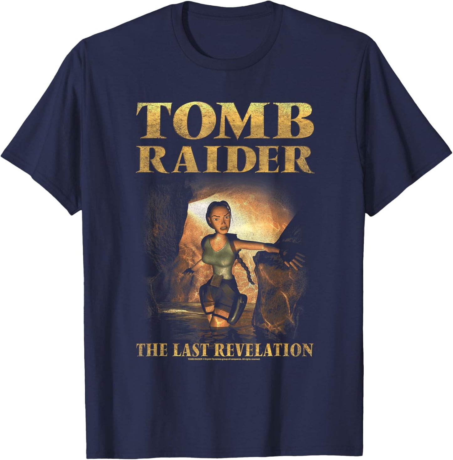 The Last Revelation Cave Scene Retro Video Game T-Shirt - T-Shirt | Navy