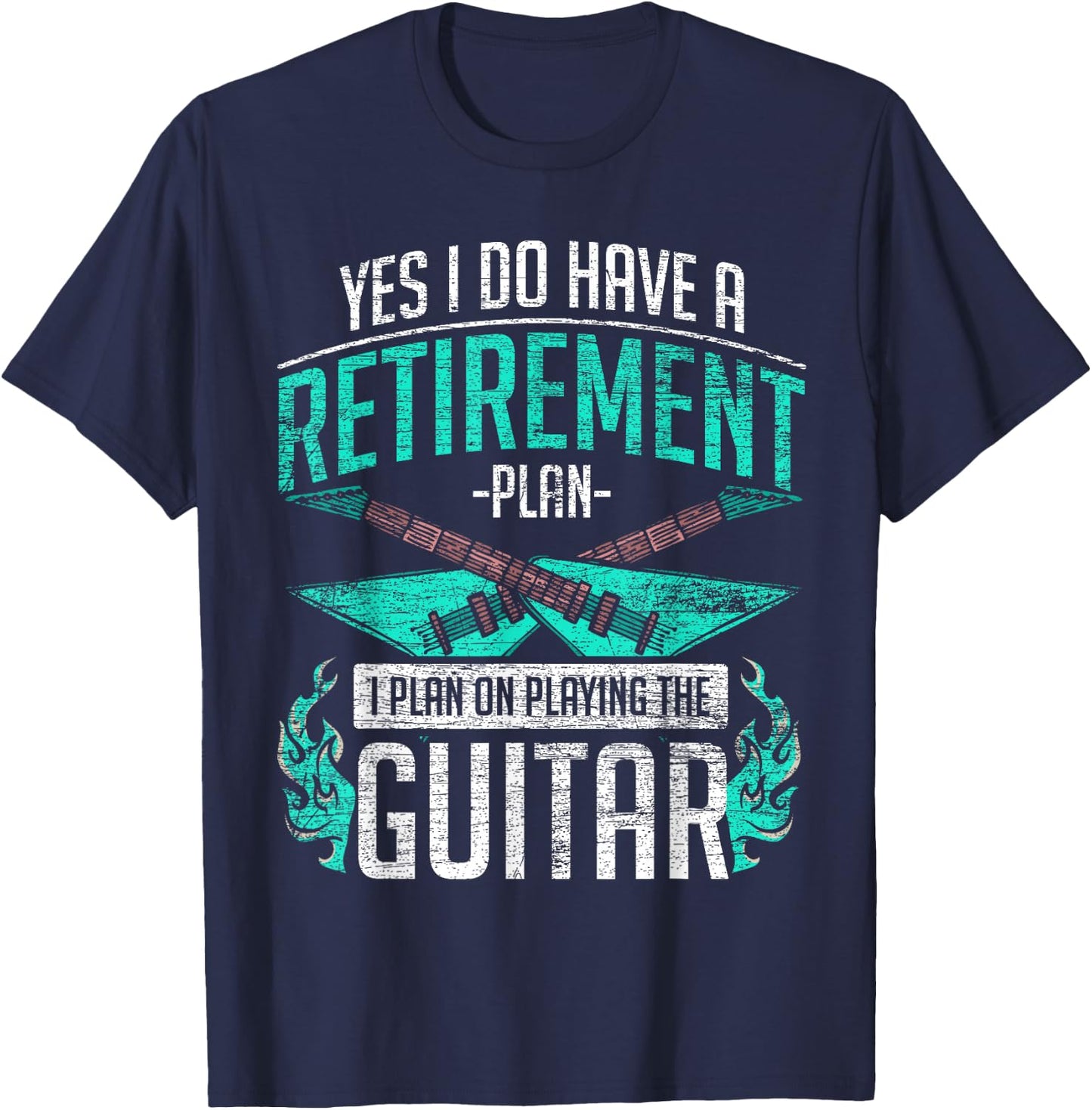 Guitar - Retired Guitarist T-Shirt - T-Shirt | Navy