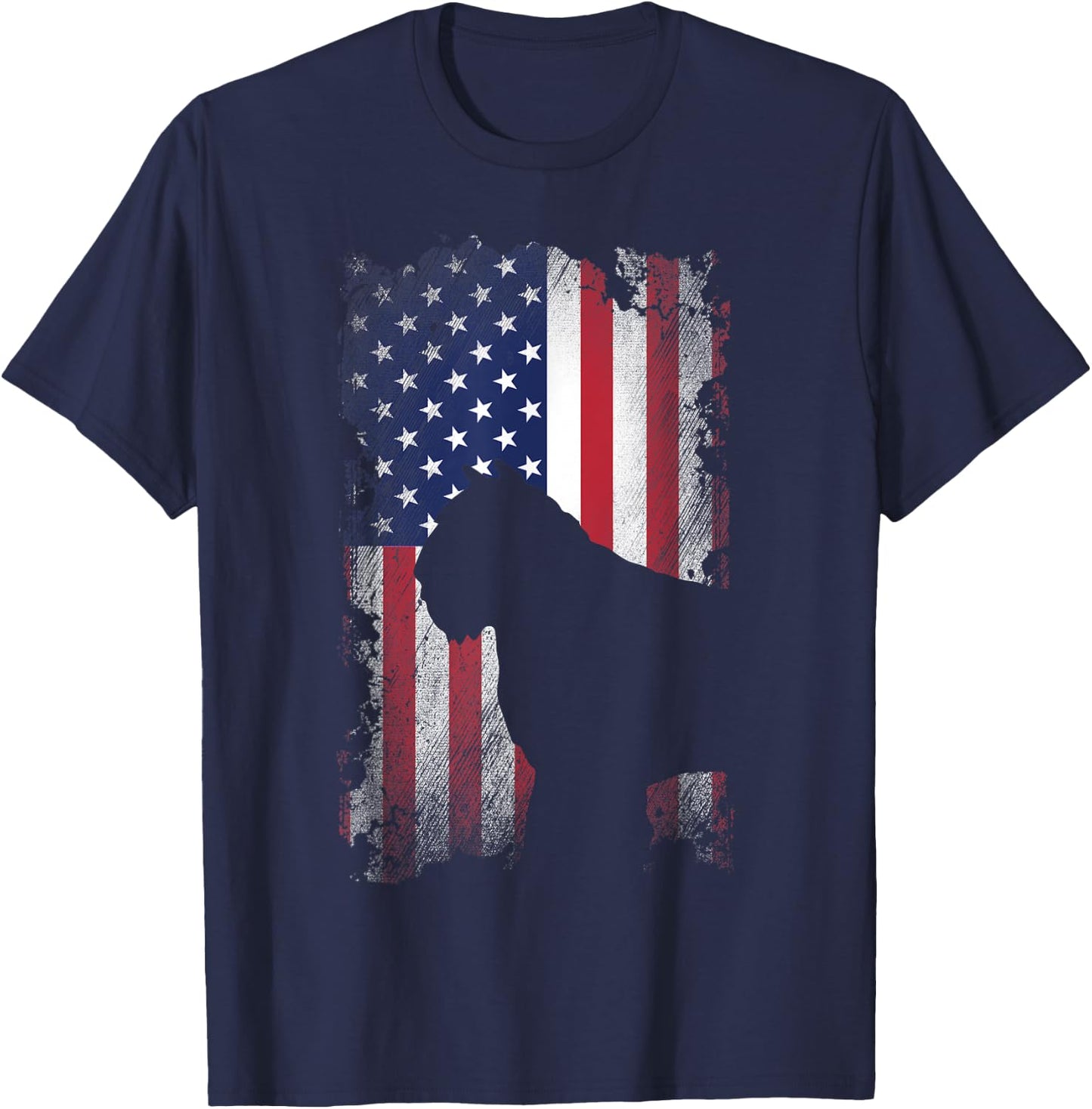 Patriotic Bouvier Des Flandres American Flag Cool Dog Lover Kids Men T-Shirt - T-Shirt | Navy