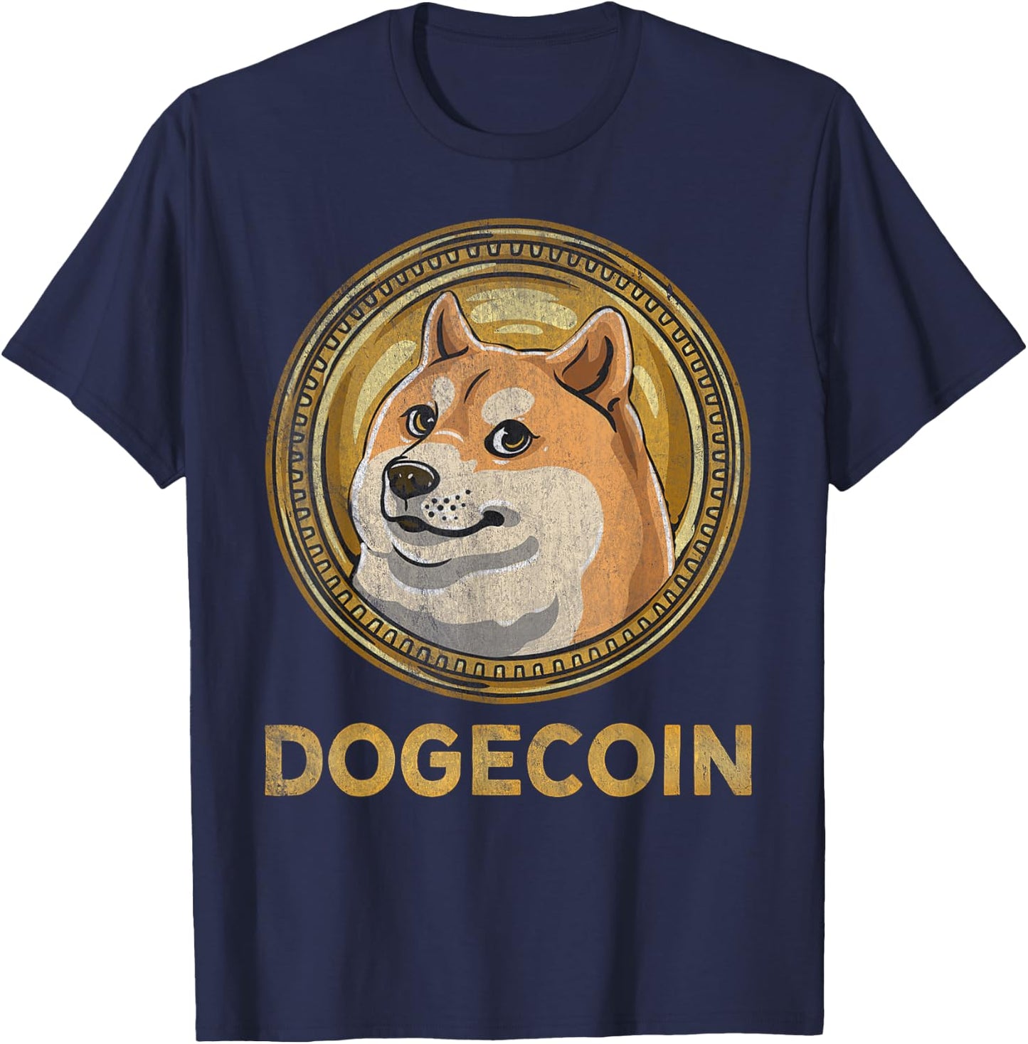 DOGE Logo Dogecoin Crypto Coin Token Meme Coin T-Shirt - T-Shirt | Navy