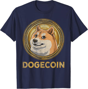 DOGE Logo Dogecoin Crypto Coin Token Meme Coin T-Shirt - T-Shirt | Navy