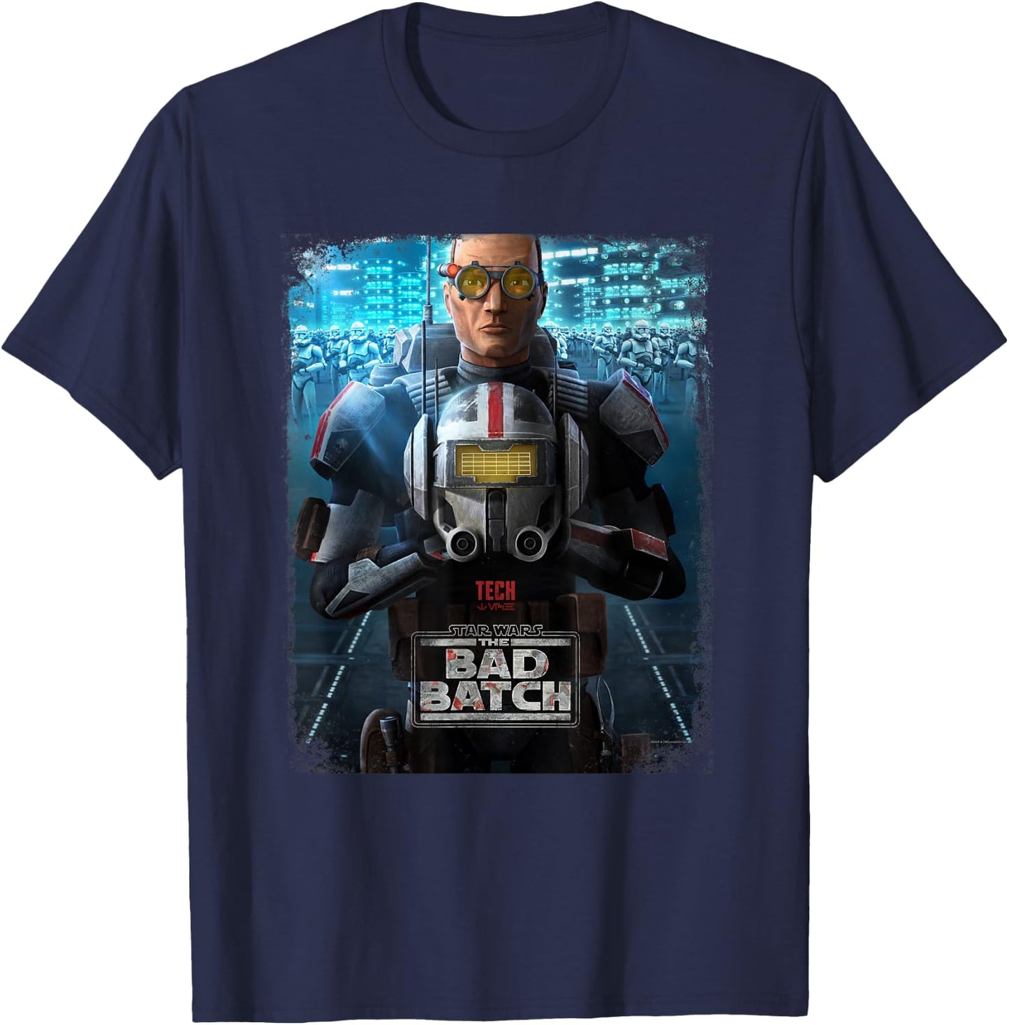 Star Wars The Bad Batch Tech Character Poster T-Shirt - T-Shirt | Navy