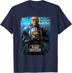 Star Wars The Bad Batch Tech Character Poster T-Shirt - T-Shirt | Navy