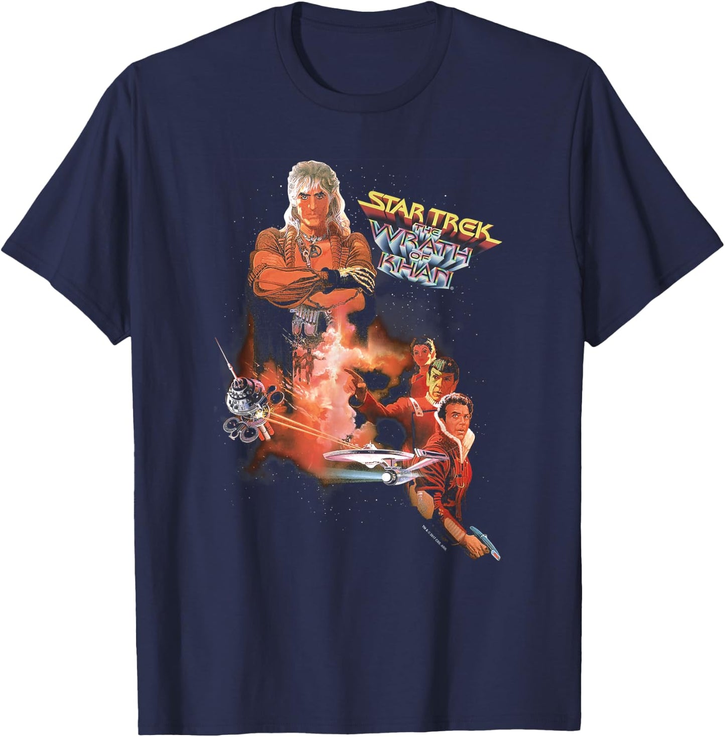 Star Trek Wrath Of Khan Movie T-Shirt - T-Shirt | Navy
