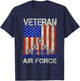 Veteran of the United States Air Force USAF Retro US Flag T-Shirt - T-Shirt | Navy