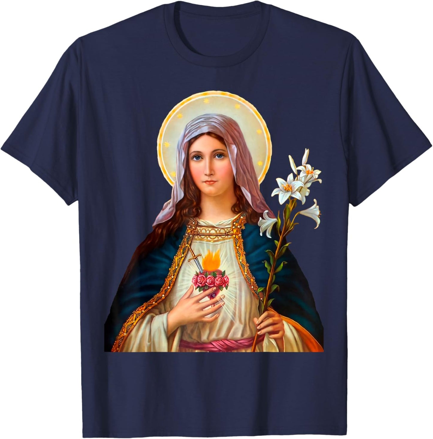 Immaculate Heart of Mary T-Shirt - T-Shirt | Navy