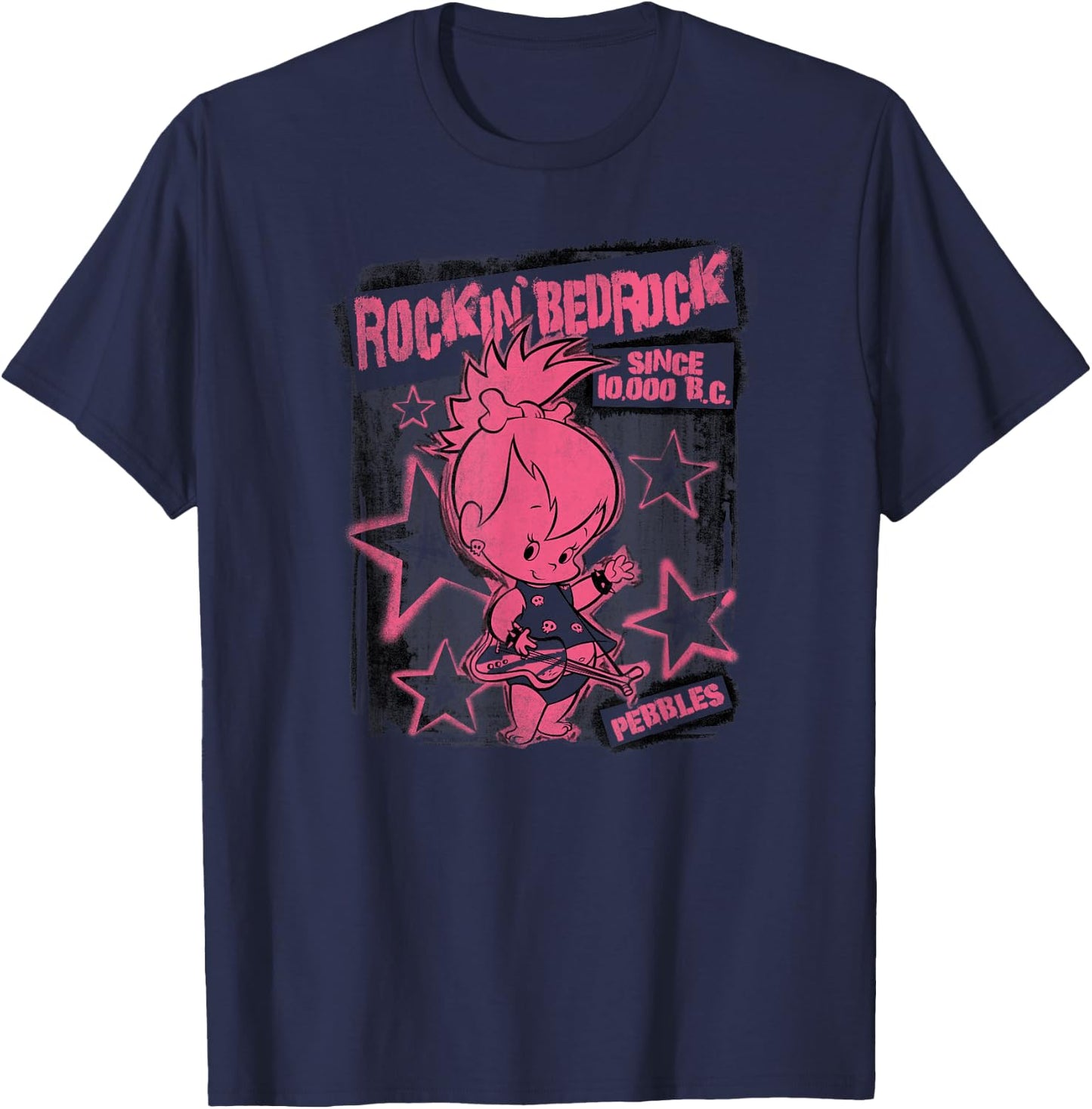 The Flintstones Punkrock Pebbles T-Shirt - T-Shirt | Navy