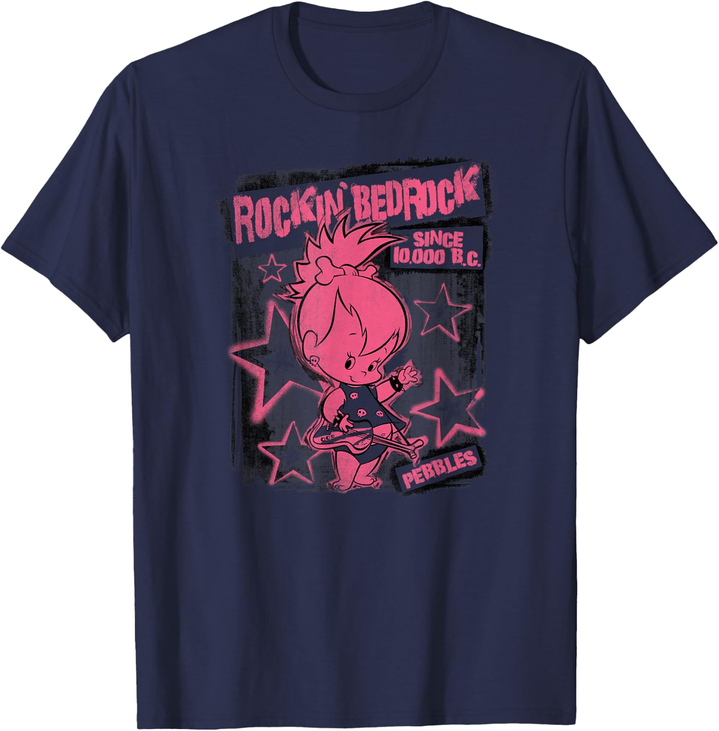 The Flintstones Punkrock Pebbles T-Shirt - T-Shirt | Navy