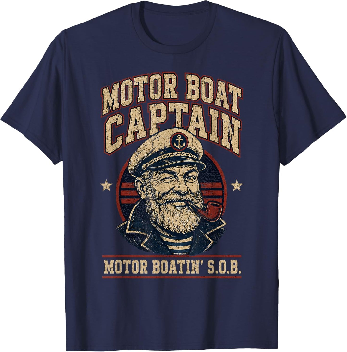 Motor Boat Captain Funny Boating Humor for Father's Day T-Shirt - T-Shirt | Navy