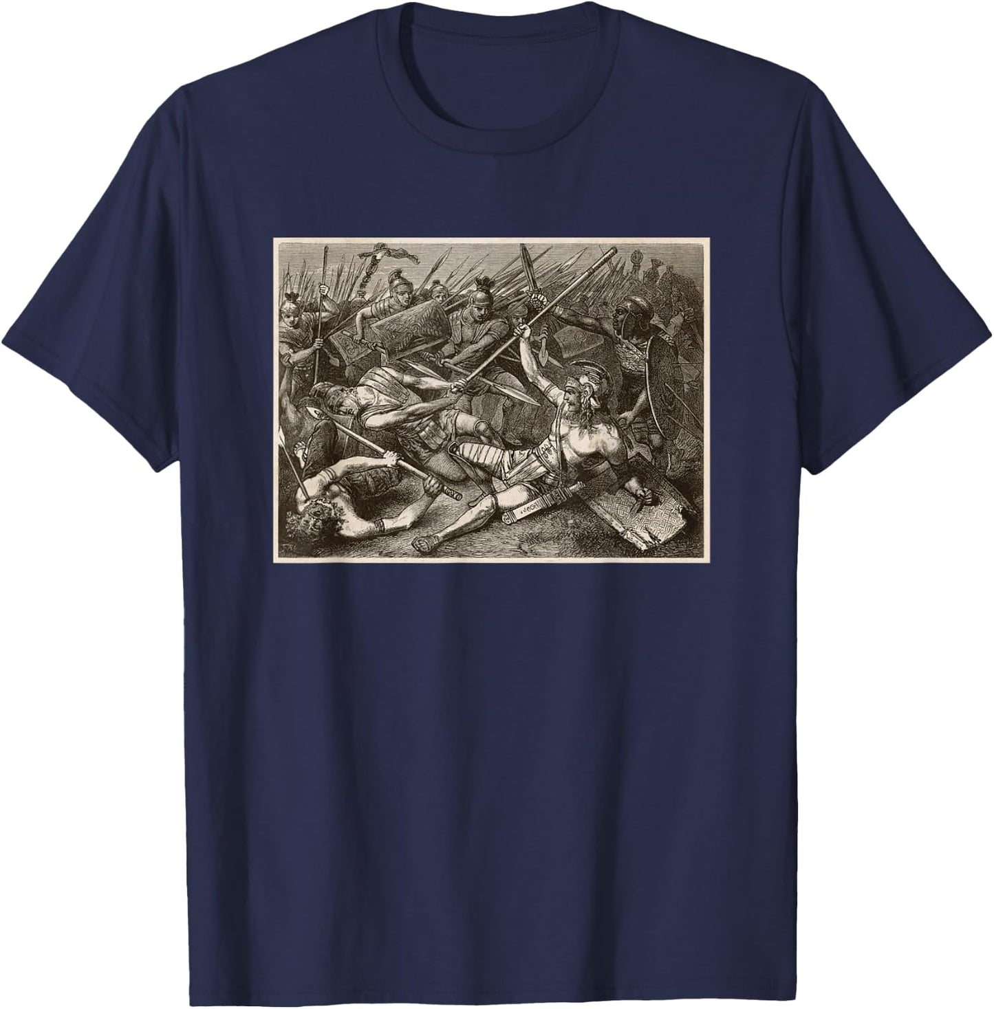 Spartacus Fighting at The Battle of Lucania T-Shirt - T-Shirt | Navy