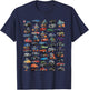 Classic Hotrod Muscle Car Street Rod and Truck Cartoon Art T-Shirt - T-Shirt | Navy