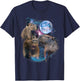 3 Moon Capybara Funny Capibara Rodent Animal Lover Humor Short Sleeve T-Shirt - T-Shirt | Navy