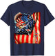 FUNNY 4th of JULY FISHING Fish American Flag ON BACK 98 T-Shirt - T-Shirt | Navy