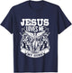 Pro Gun Jesus Loves Me And My Guns Shirt T-Shirt - T-Shirt | Navy