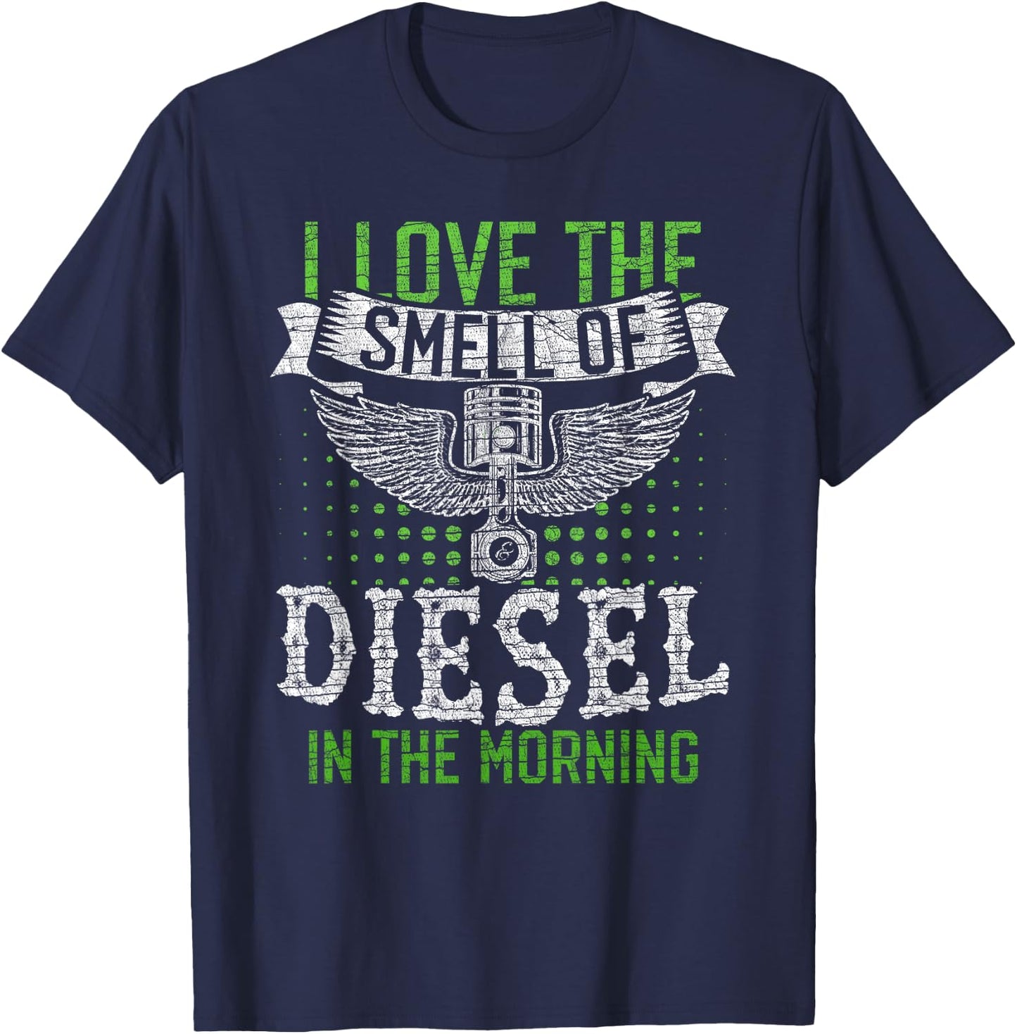 Diesel in The Morning for Truck Driver T-Shirt - T-Shirt | Navy