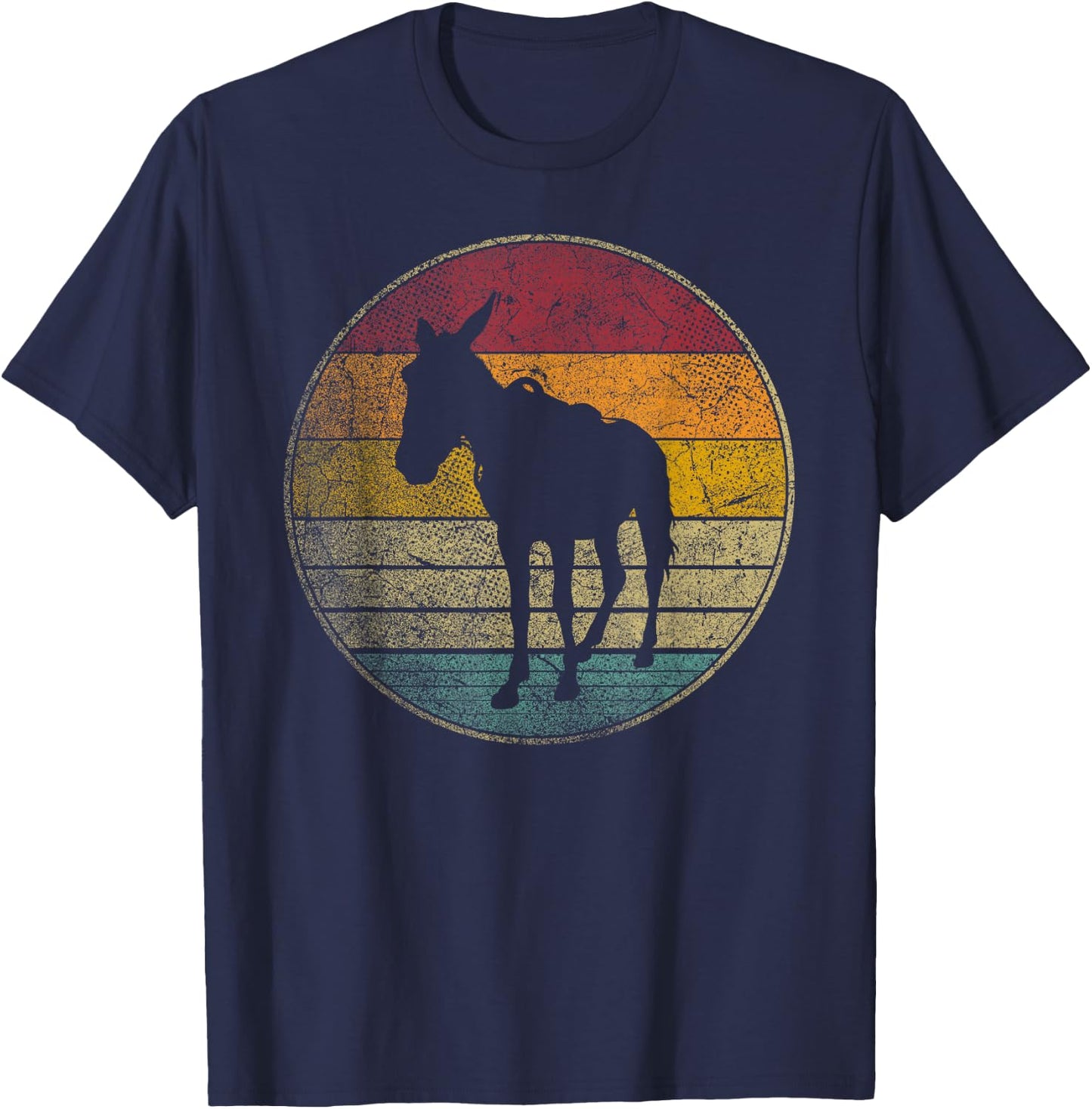 Donkey Mule Farm Western Vintage Retro Style 70s 80s 90s T-Shirt - T-Shirt | Navy