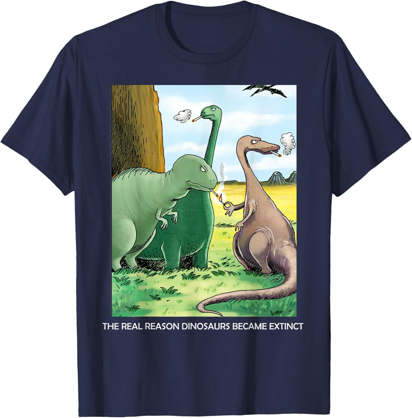 The Real Reason Dinosaurs Became Extinct T-Shirt - T-Shirt | Navy
