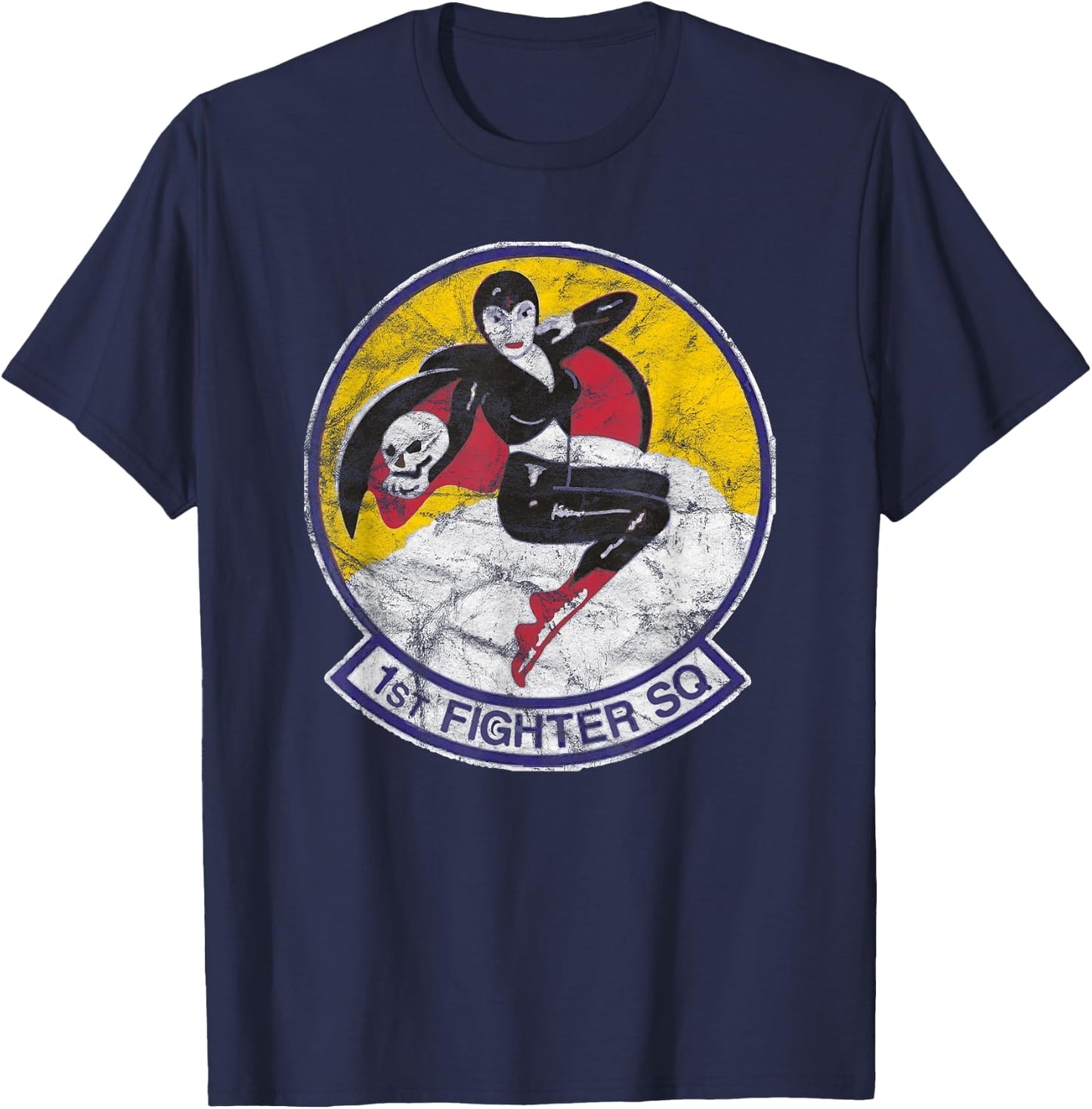 1st Fighter Squadron Vintage Patch Insignia T-Shirt - T-Shirt | Navy