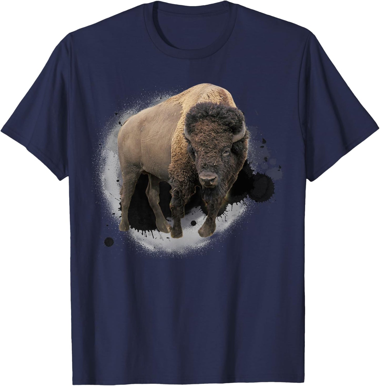 Bison Buffalo Beef Design Illustration Gift T-Shirt - T-Shirt | Navy