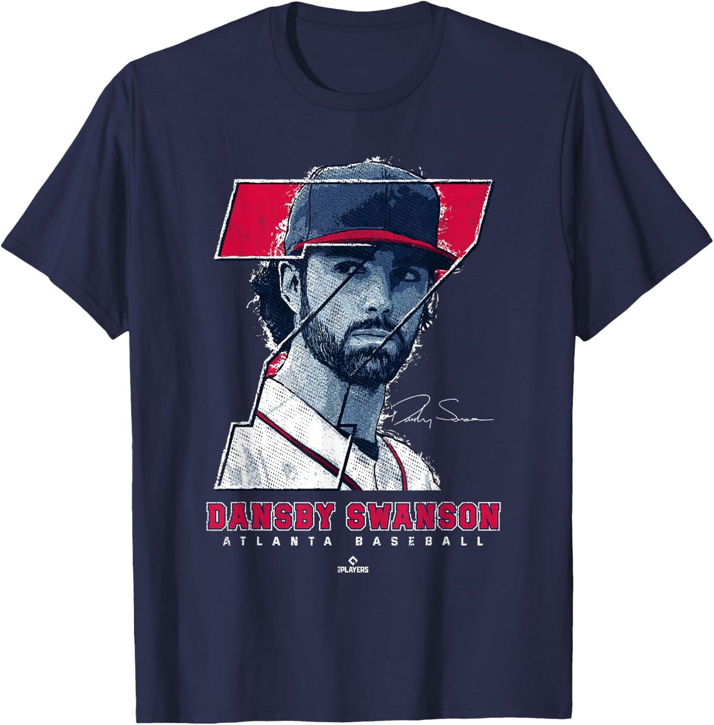 Dansby Swanson Silhouette Dans Atlanta MLBPA T-Shirt - T-Shirt | Navy
