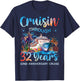 Cruisin Through 32 Years 32nd Anniversary Cruise Trip Couple T-Shirt - T-Shirt | Navy