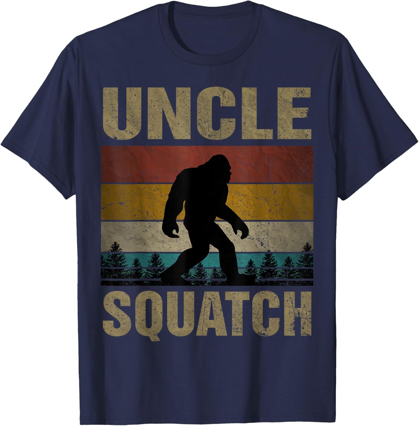 Uncle Squatch Bigfoot Uncle Sasquatch Yeti Family Matching T-Shirt - T-Shirt | Navy