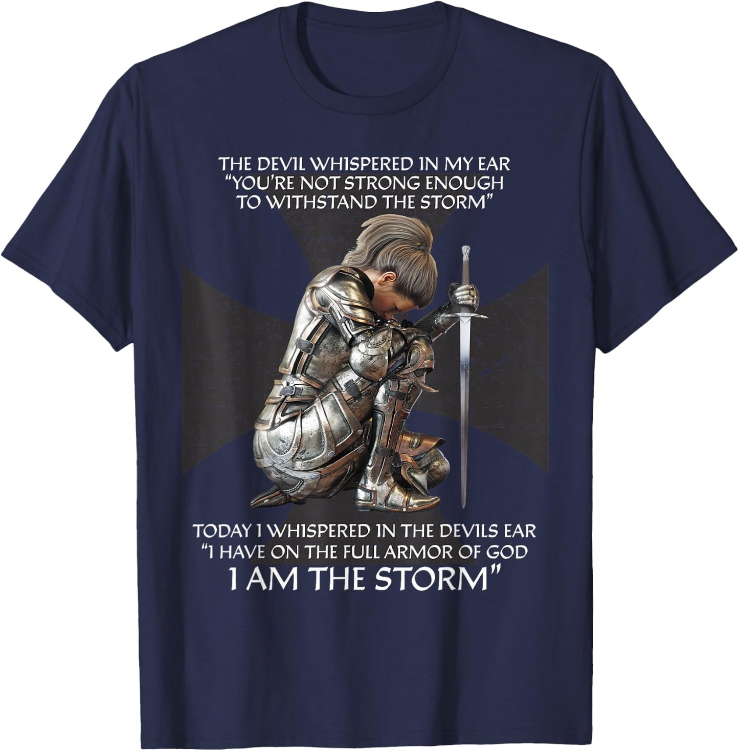 Christian Bible Verse Gifts Women Sayings Religious Cross T-Shirt - T-Shirt | Navy