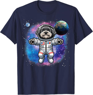 Schnoodle In Space, Astronaut Schnoodle T-Shirt - T-Shirt | Navy