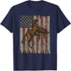 Patriotic Rodeo Bronc Rider American Flag Cowboys Riding T-Shirt - T-Shirt | Navy