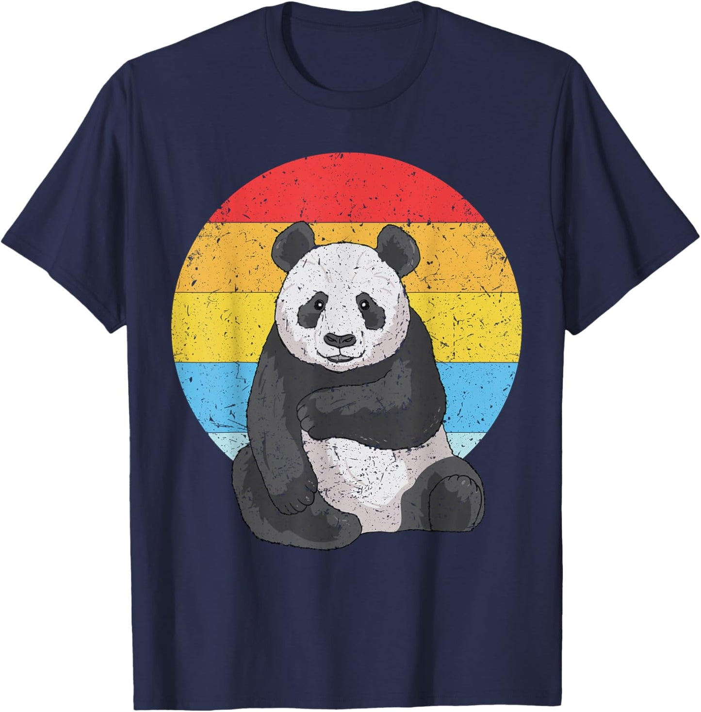 Retro Sunset Panda Kawaii Vintage Panda T-Shirt - T-Shirt | Navy