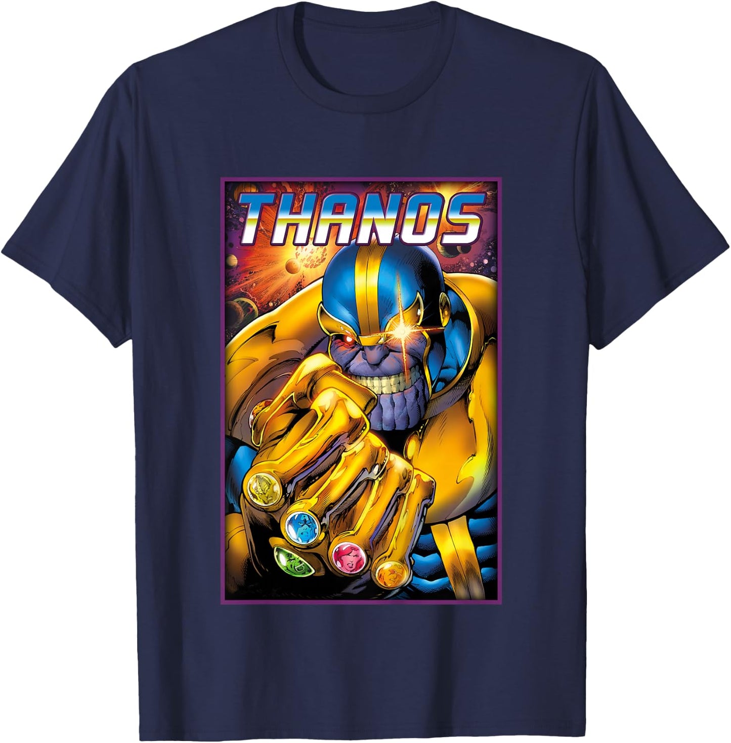 Kids Marvel Thanos Infinity Gems Comic Kids Graphic T-Shirt - T-Shirt | Navy
