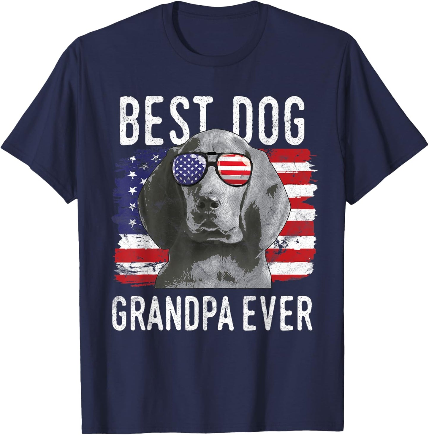 American Flag Best Dog Grandpa Ever Redbone Coonhounds USA Men Women T-Shirt - T-Shirt | Navy