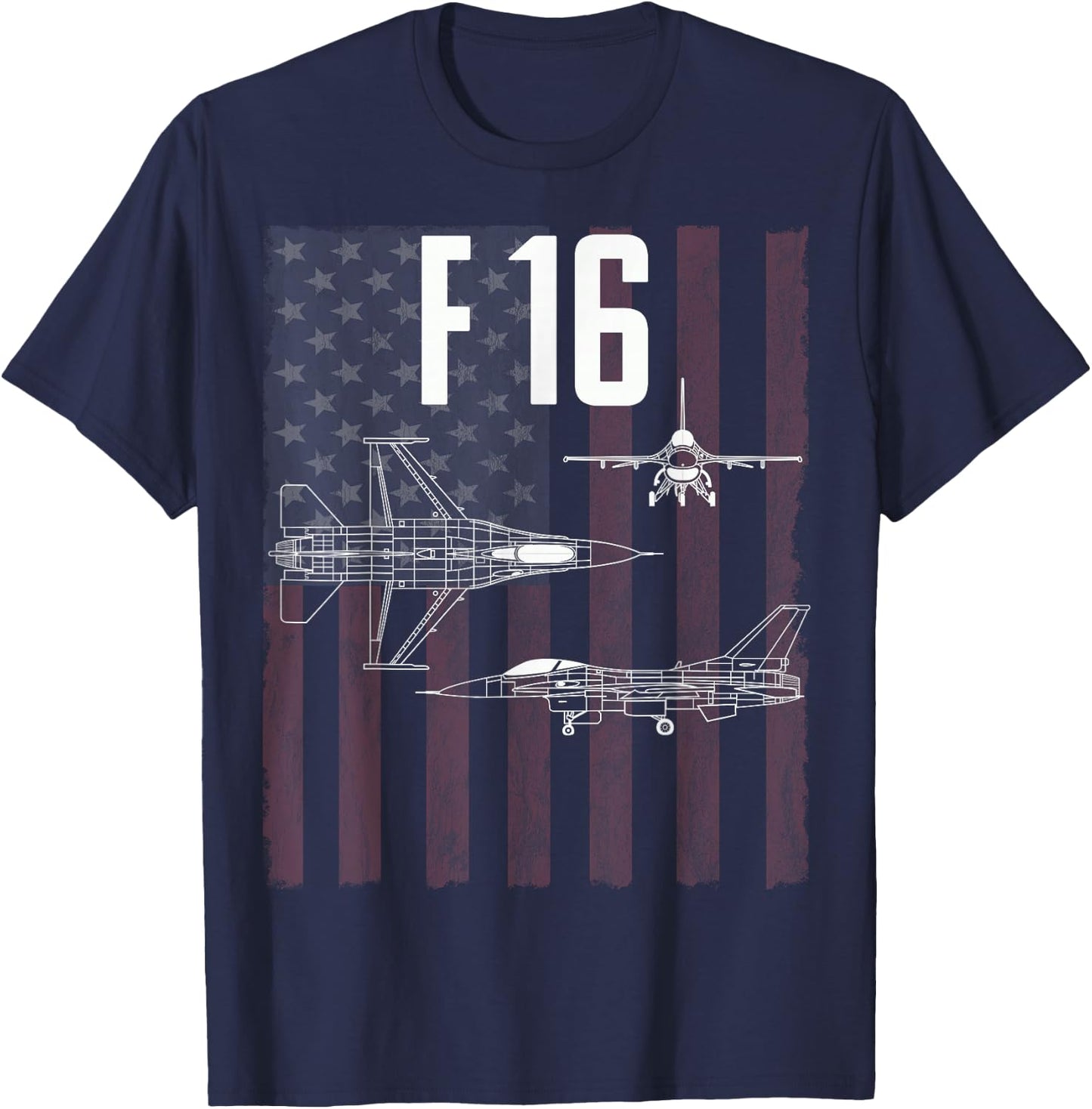 F16 USA Military Aircraft T Shirt T-Shirt - T-Shirt | Navy