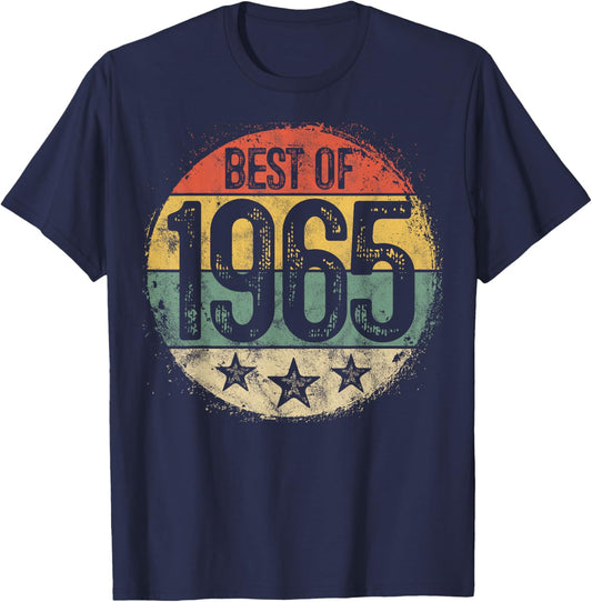 Best Of 1965 60th Birthday Gifts Women 60 Year Old T-Shirt - T-Shirt | Navy
