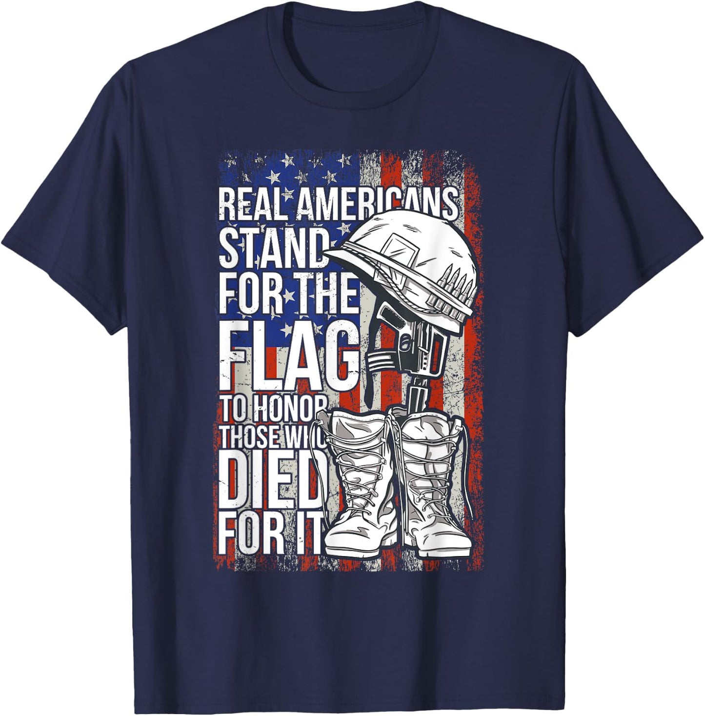 US Veteran veterans day Us Patriot , Black T-Shirt - T-Shirt | Navy