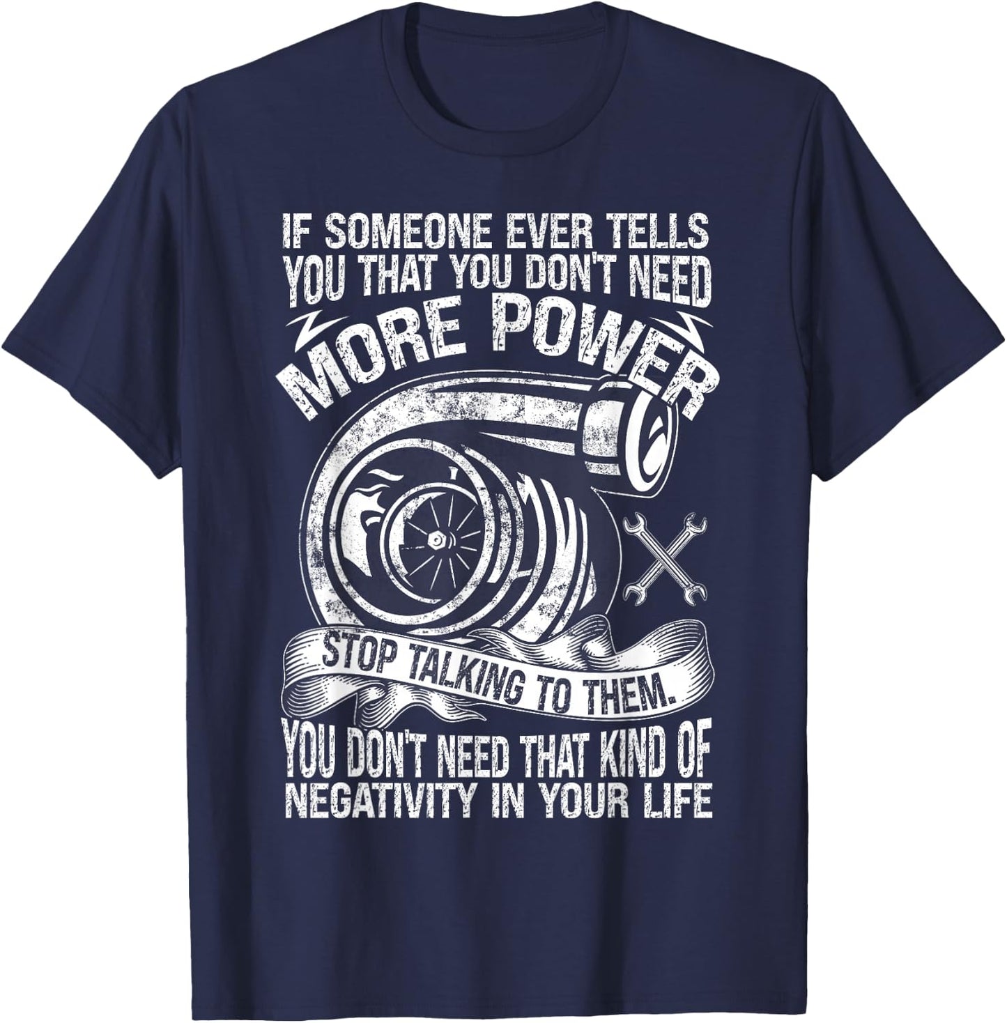 Mechanic Car Guy More Car Power T-Shirt - T-Shirt | Navy