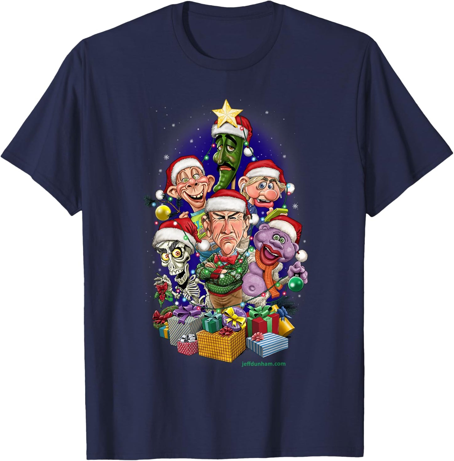 Jeff Dunham 2021 Holiday T-Shirt - T-Shirt | Navy
