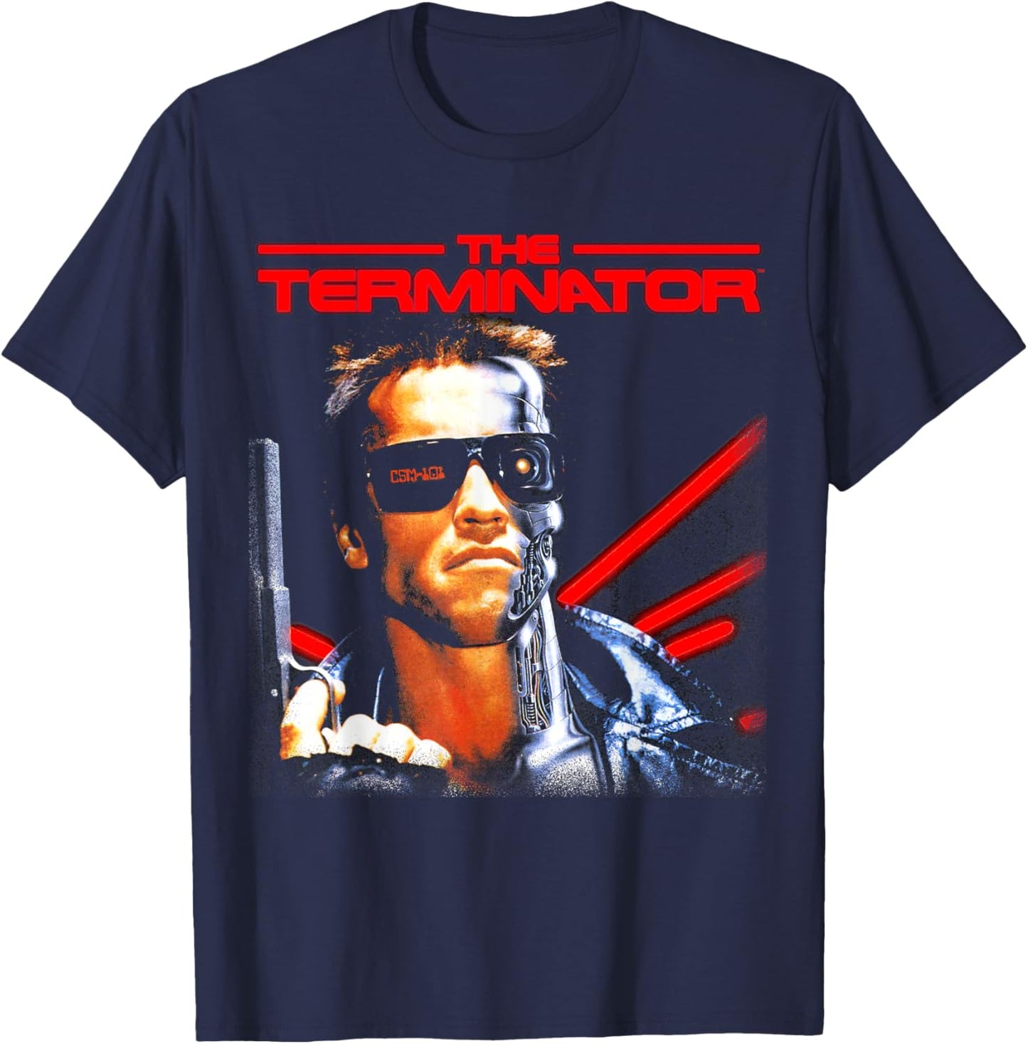 The Terminator Classic Movie Cybernetic Gamer Sci-Fi Film T-Shirt - T-Shirt | Navy