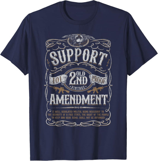 Support 2nd Amendment Pro Gun Republican Whiskey Jackson T-Shirt - T-Shirt | Navy
