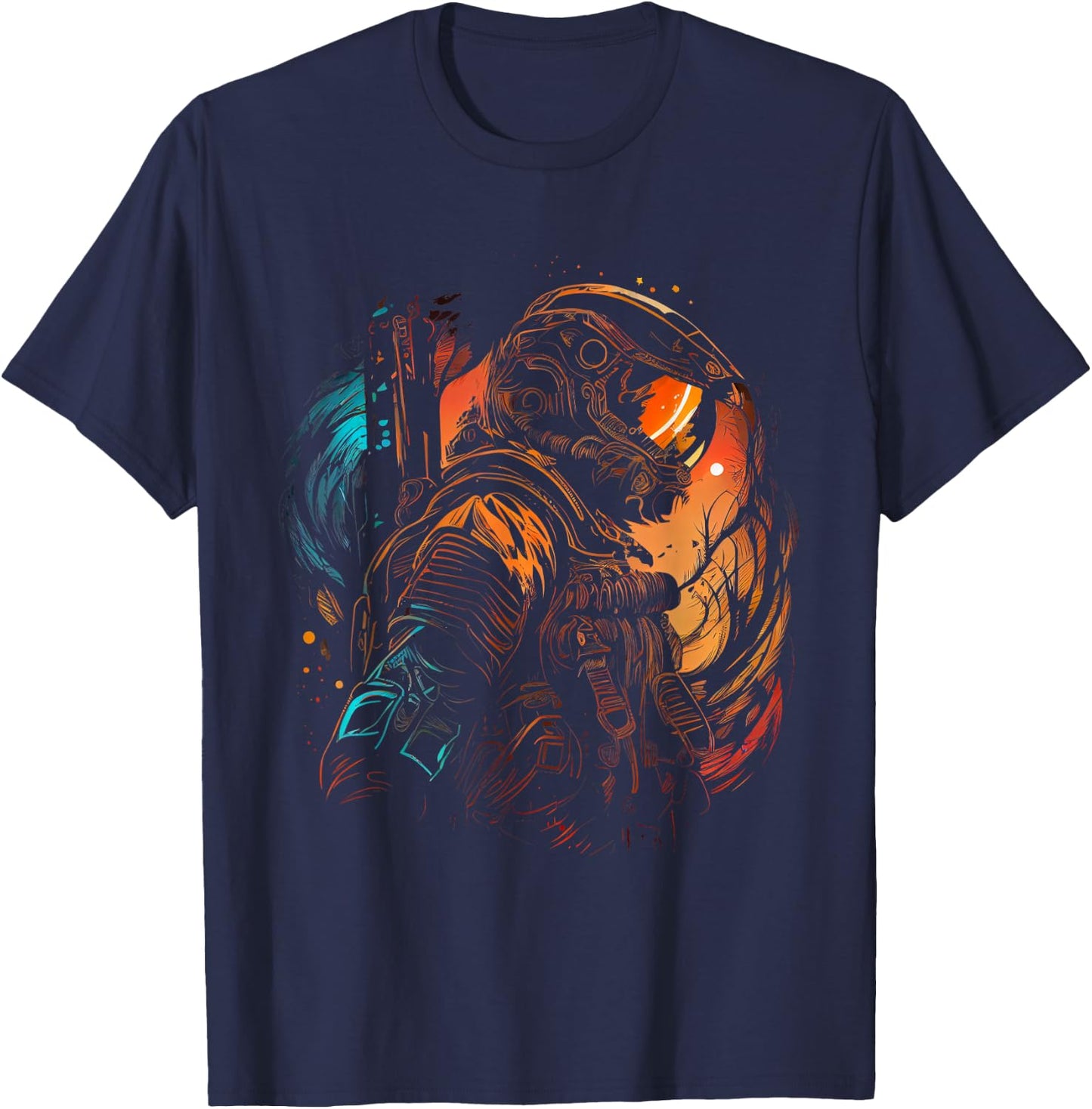 Astronaut Space Solar System Planets Astronaut T-Shirt - T-Shirt | Navy