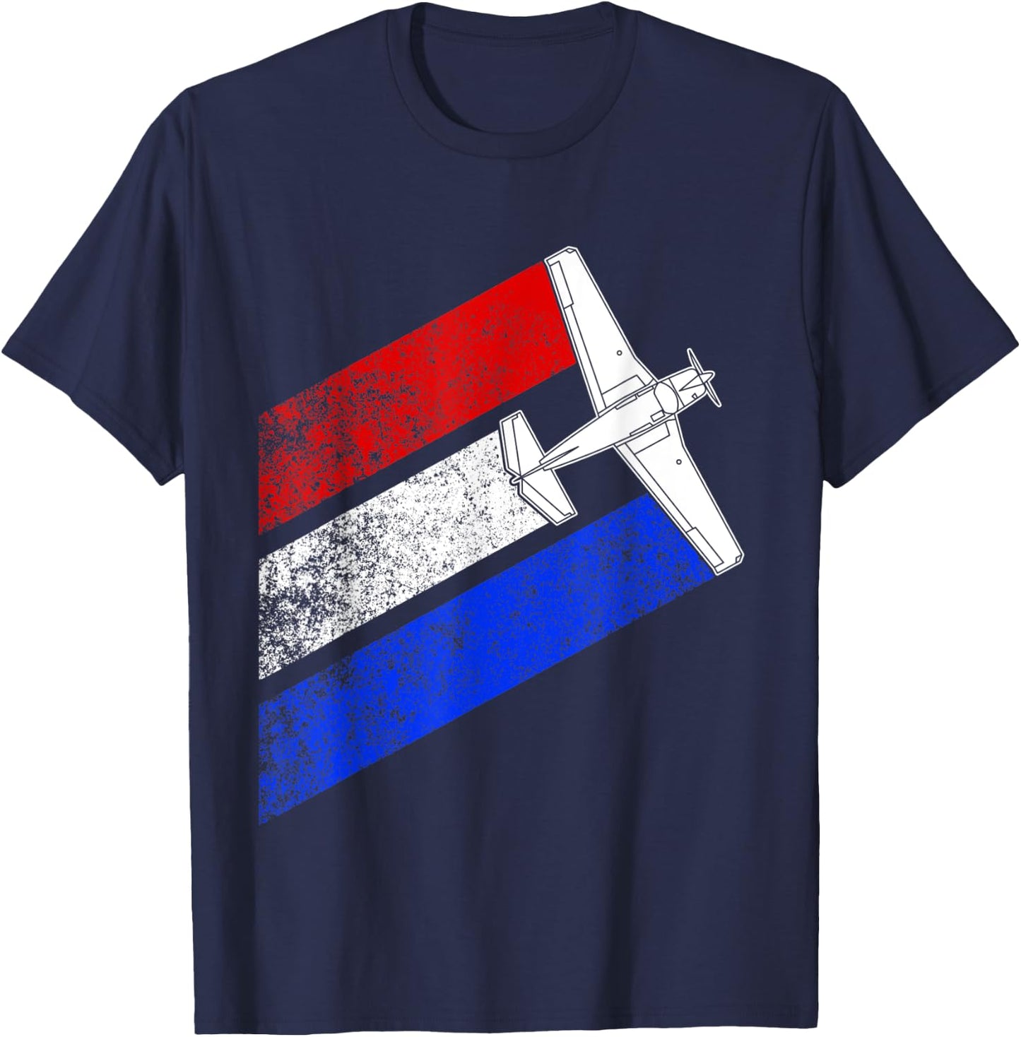 M20J Airplane Schematic Vintage American Flag Streaks Women Men T-Shirt - T-Shirt | Navy