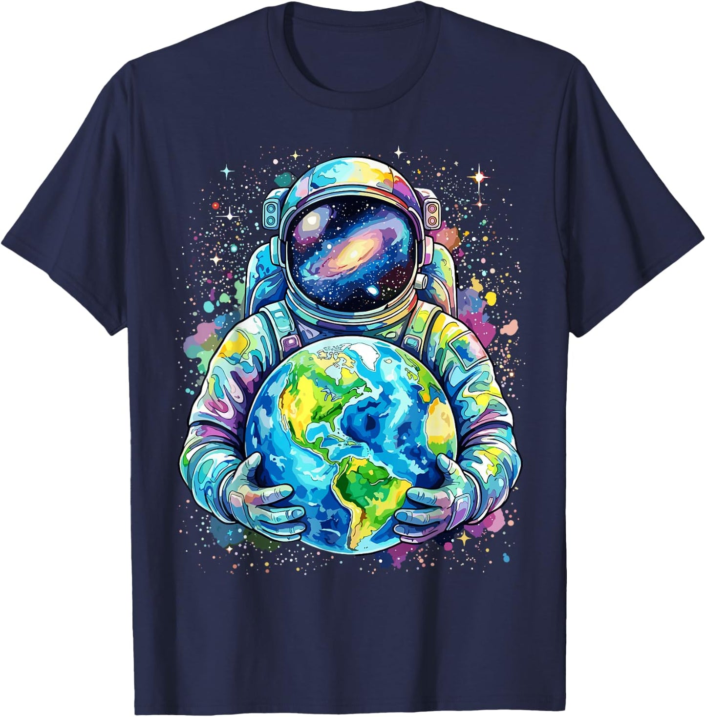 Astronaut Planet Earth Space T-Shirt - T-Shirt | Navy