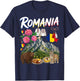 Romanian Flag Outfit Idea for Kids Romania Costume Themed T-Shirt - T-Shirt | Navy
