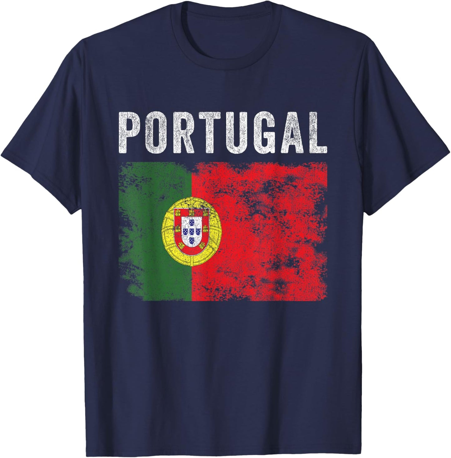 Portugal Flag Distressed - Men Women Kids - Portuguese Flag T-Shirt - T-Shirt | Navy