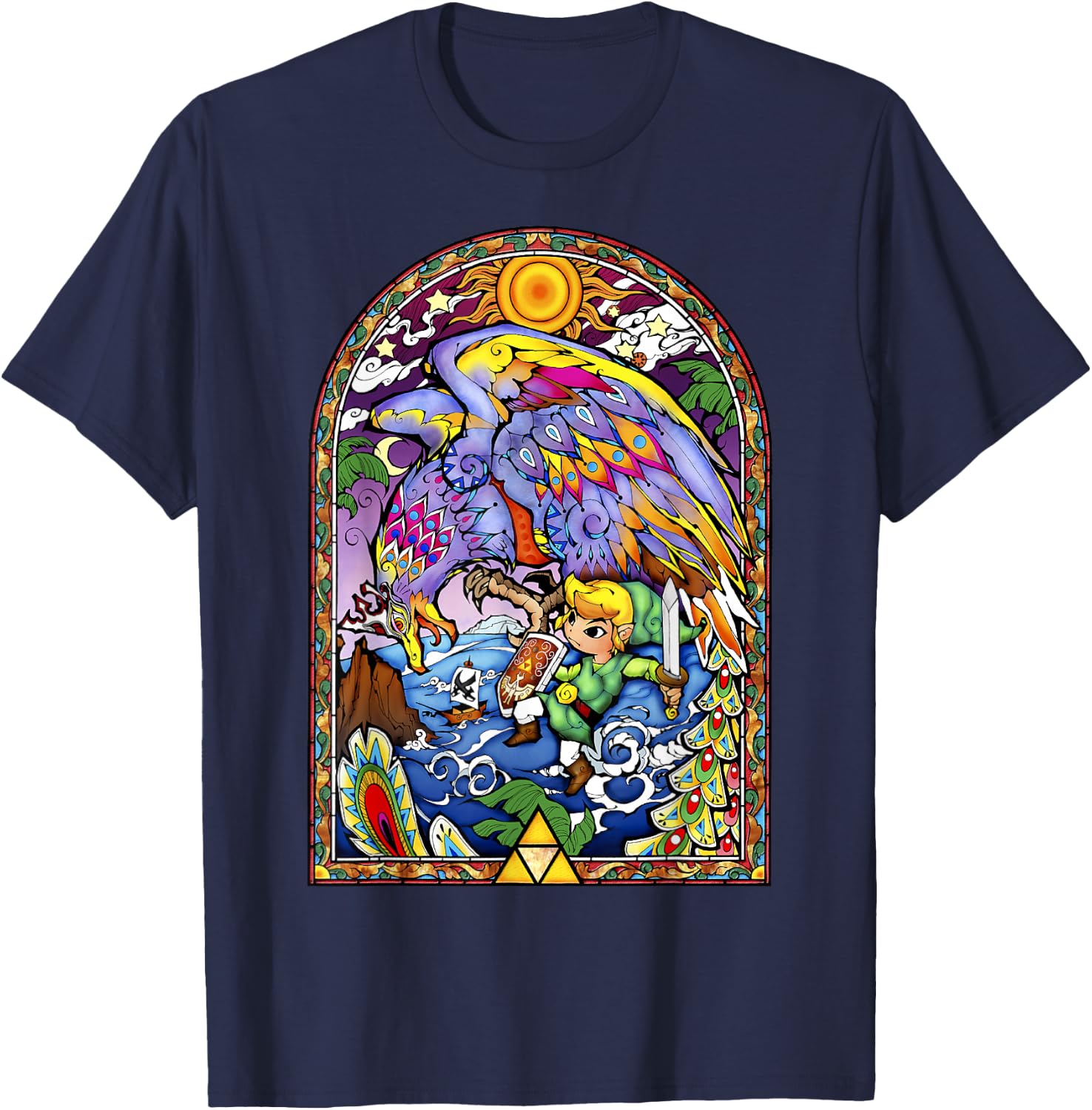 Legend of Zelda Wind Waker Kargaroc Glass Graphic T-Shirt - T-Shirt | Navy